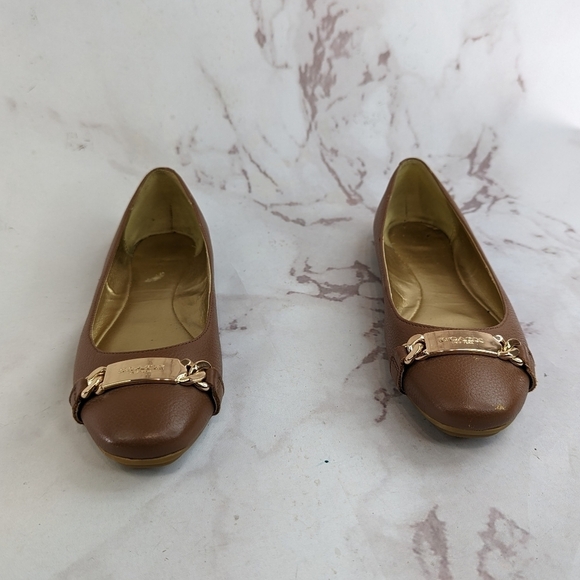 Coach Flats Womens US 6 EUR 37 Camel Tan Slip On Shoe Ballet Gold Bianca - Picture 3 of 11